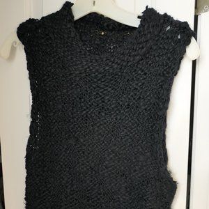 Black Sleeveless Crotchet Top